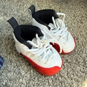 Jordan Kids Red and White Sneakers
